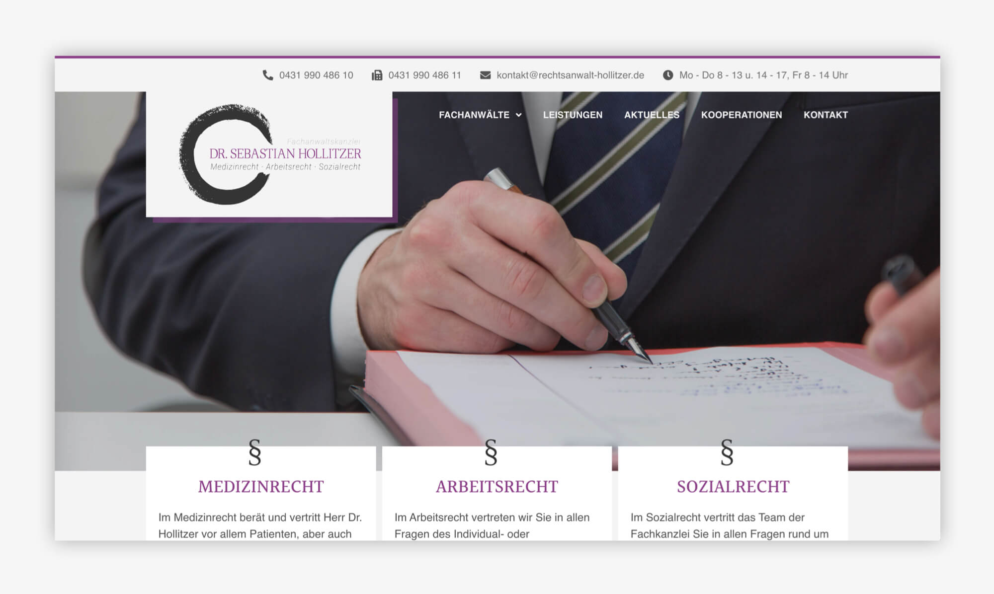 Siegel Websites - Webdesign aus Stade - Rechtsanwalt Sebastian Hollitzer