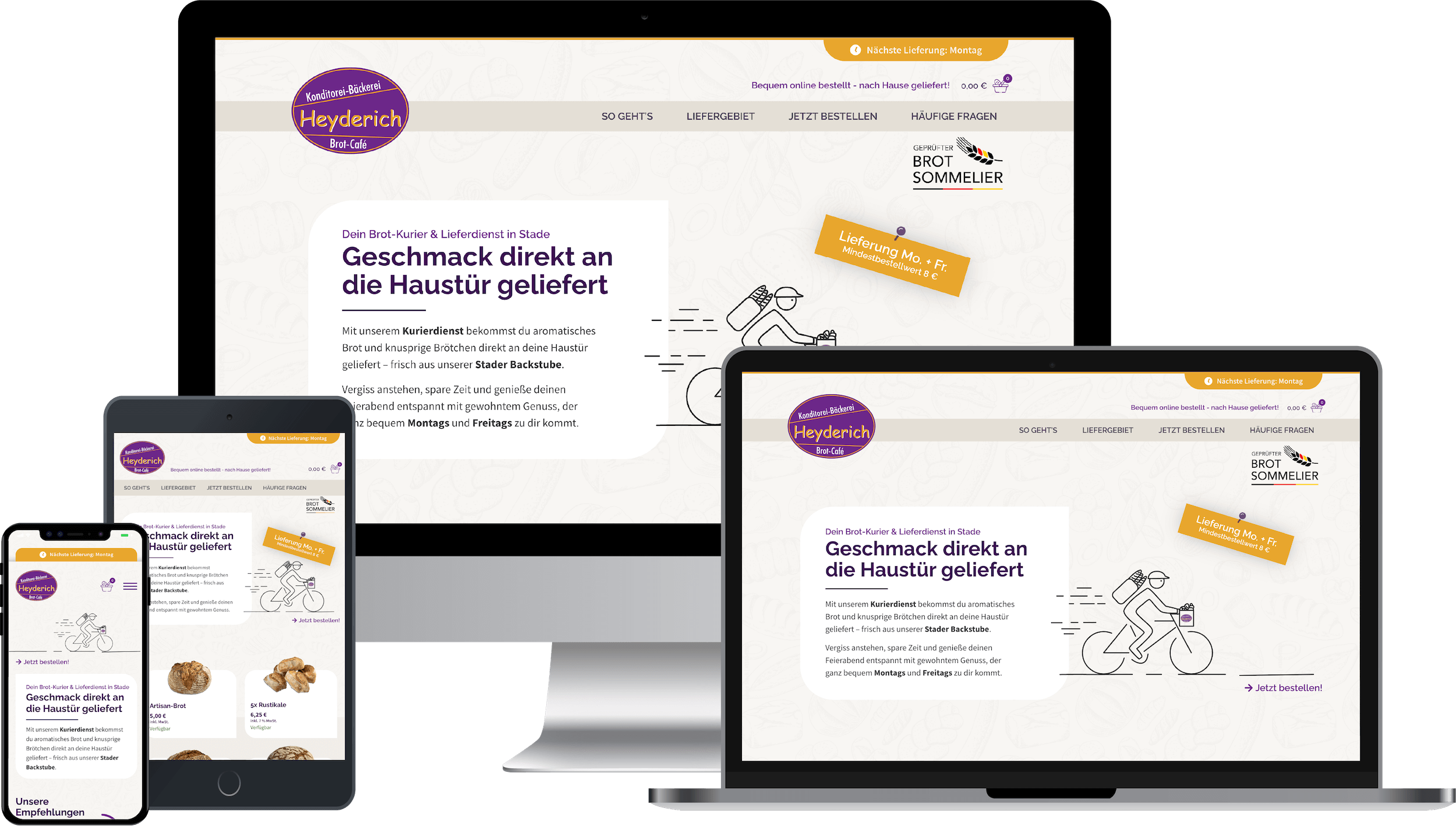 Siegel Websites Portfolio Brotkurier Stade by Heyderich